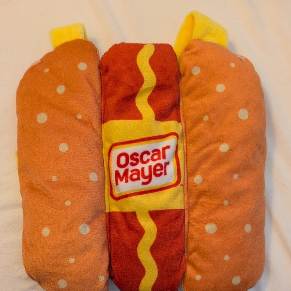 Oscar Mayer Plush Hot Dog Costume in Orange and Yellow